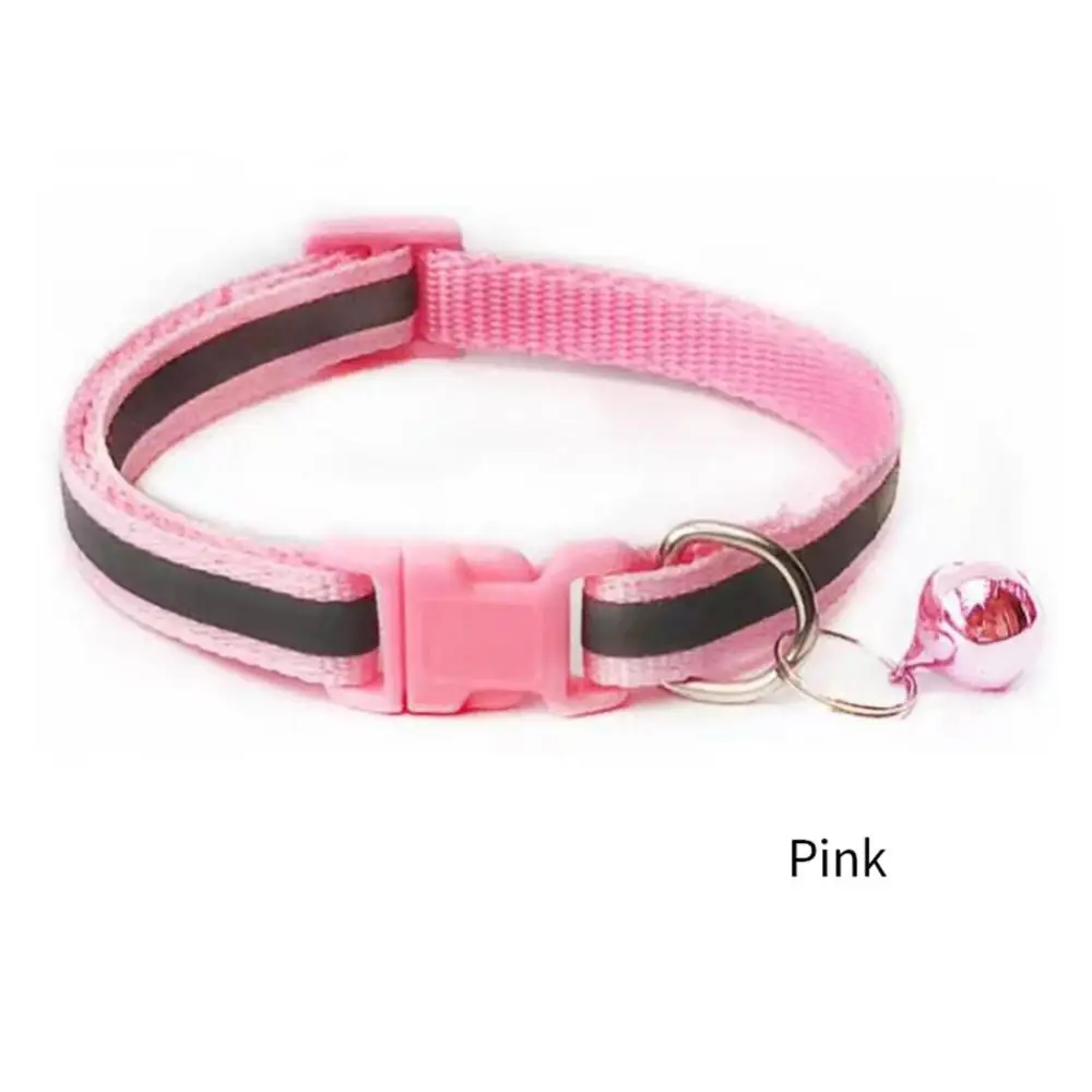 Collar reflectante para gato, Anillo para el cuello, campana, suministros para mascotas, Collar reflectante ajustable elástico de seguridad,