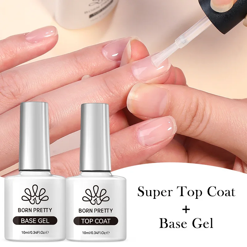 BORN PRETTY Base Gel Super Top Coat Nail Gel polish Design Enhancer Varnish Semi Permanent Soak Off UV LED Nail Art Tool 10ml