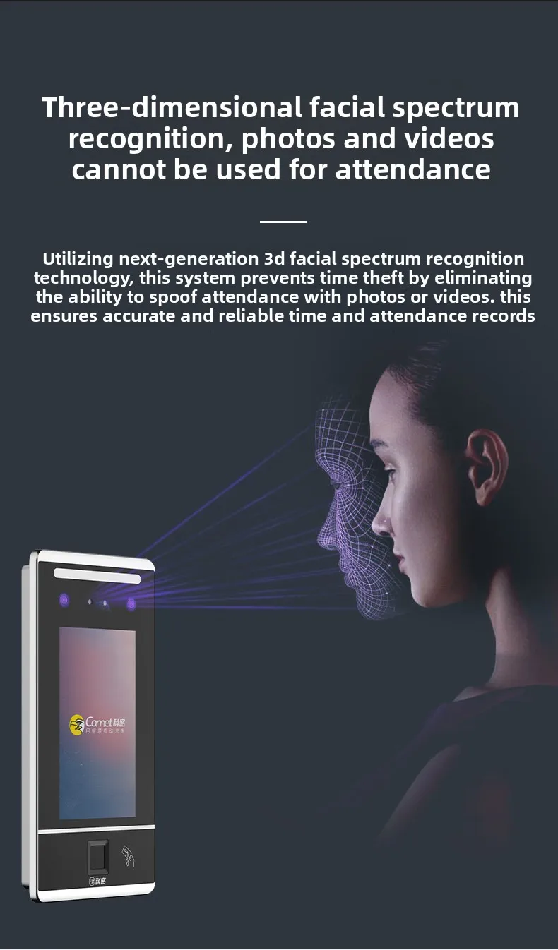 Facial Fingerprint Palm Vein Recognition Time Attendance Machine Access Control All-in-one Clock-in System