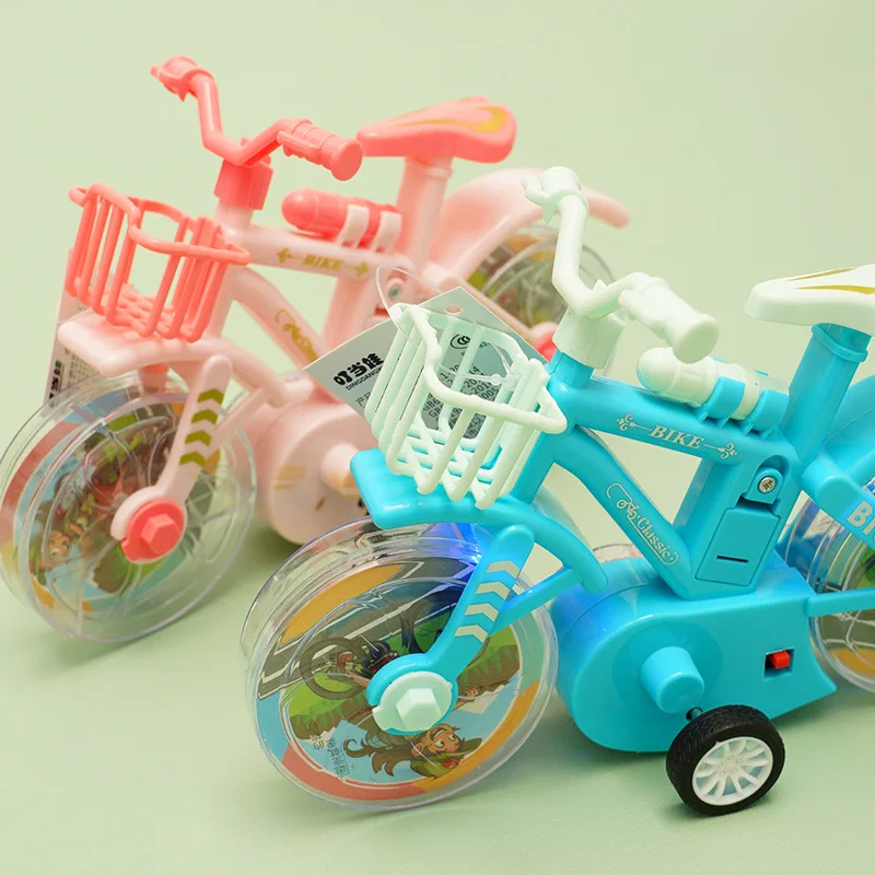 Jouets de vélo engrenages de Simulation pour enfants, vélo à inertie créatif avec lumières, jeux de bureau, accessoires pour maison de poupée, jouets de maison de jeu