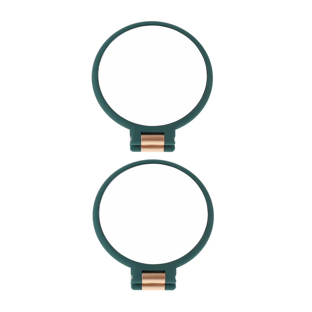 

2Pcs Green Travel Makeup Mirror Double Sided 15x Magnification Folding Handheld Portable Mirror for Camping Desk Vanity