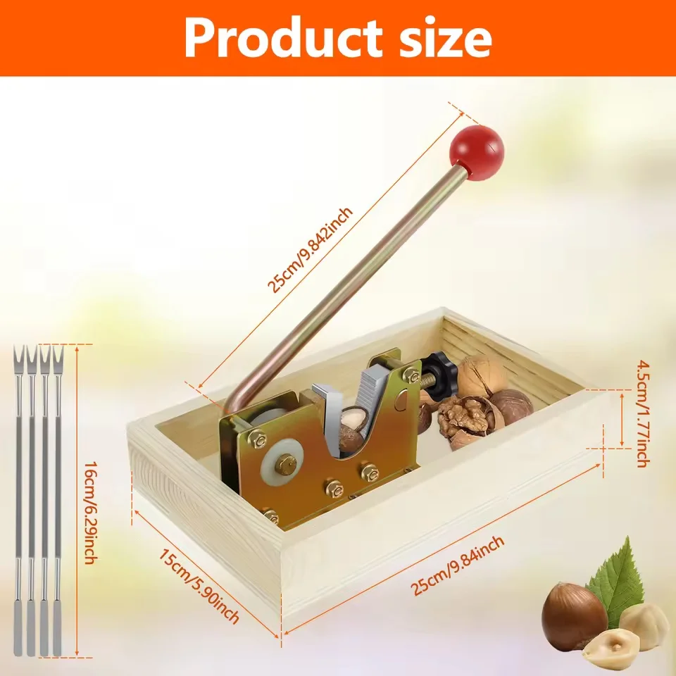 دليل كسارة البندق ملقط الجوز الثقيلة كسارة الجوز المكاديميا البقان الجوز الجوز المفرقع أداة فتاحة آلة تقشير للبندق #4