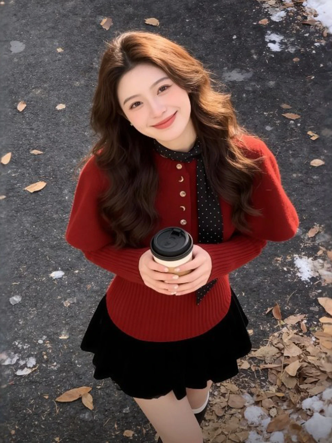 

Retro Gentle Red Cloak Sweater Spring Unique Beautiful Top Women's Traditional New Year's Clothing Comfortable Casual Knitted...