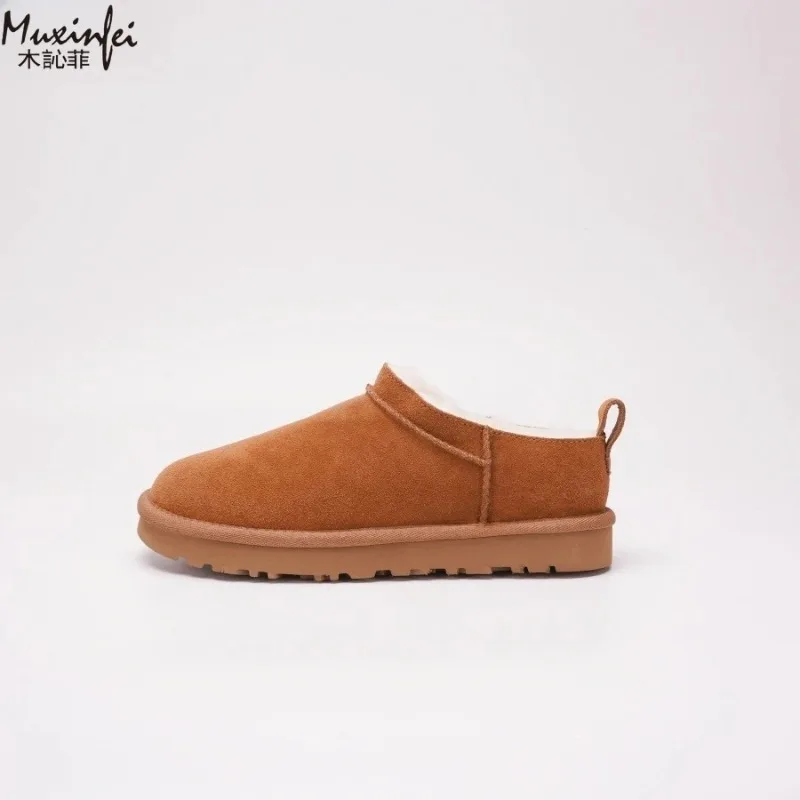 2025 Winter New Women's Fashionable Comfortable Casual Classic Mini Sheepskin Wool Integrated Snow Boots Short Cotton Shoes