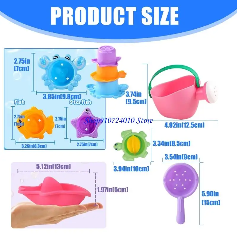 77HD 10 stks kleurrijke plastic waterscheppen set kinderen buiten zomer spelen zandgereedschap