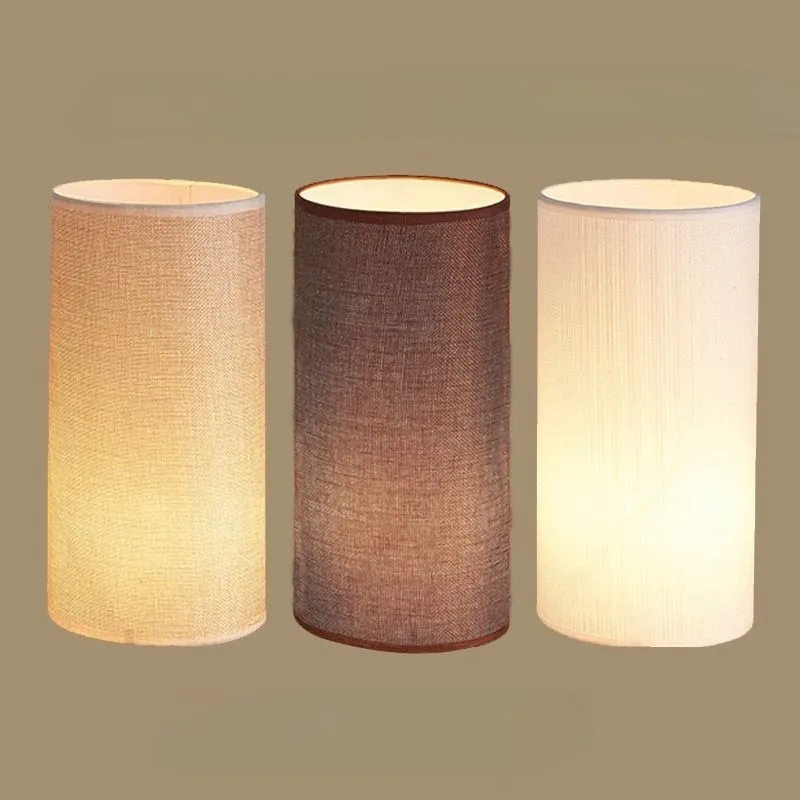 Round Cylindrical Lampshade Living Room Balcony Shading Bedside Table Pendant Light Accessories Fabric Lampshade Custom Cover