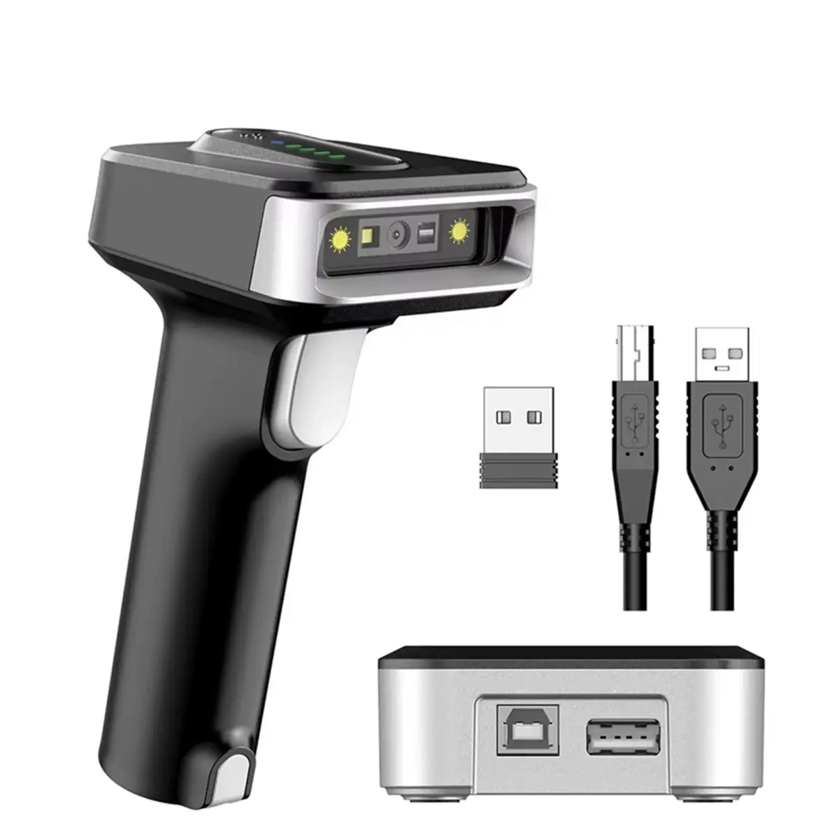 Handheld Bluetooth Barcode Scanner QR Code Wireless 2D Barcode Reader Bar Code Scanner with Charging Base