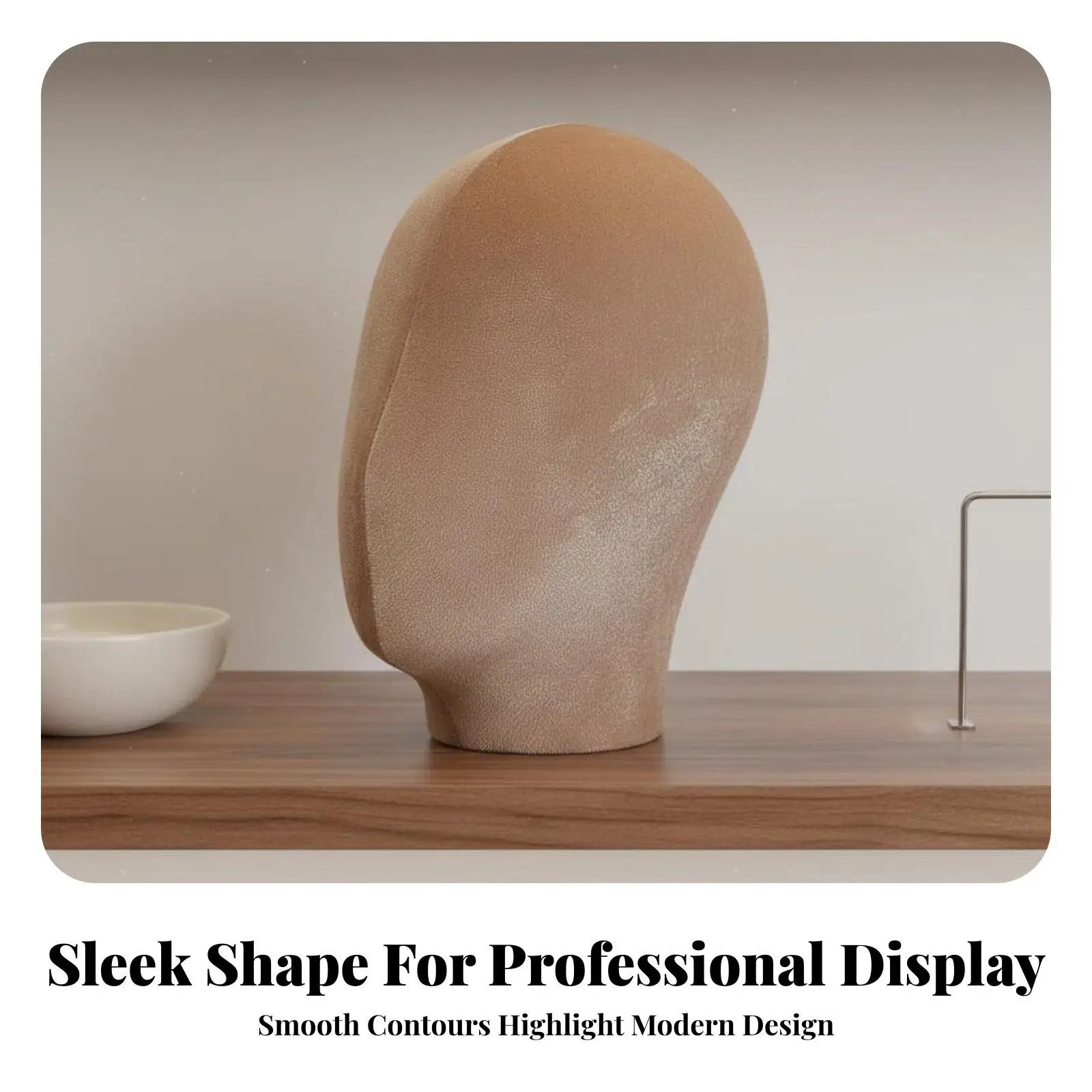 Linen Display Mannequin Head for Wig Styling with Sturdy Base Ideal Headwear Holder for Retail and Personal Use