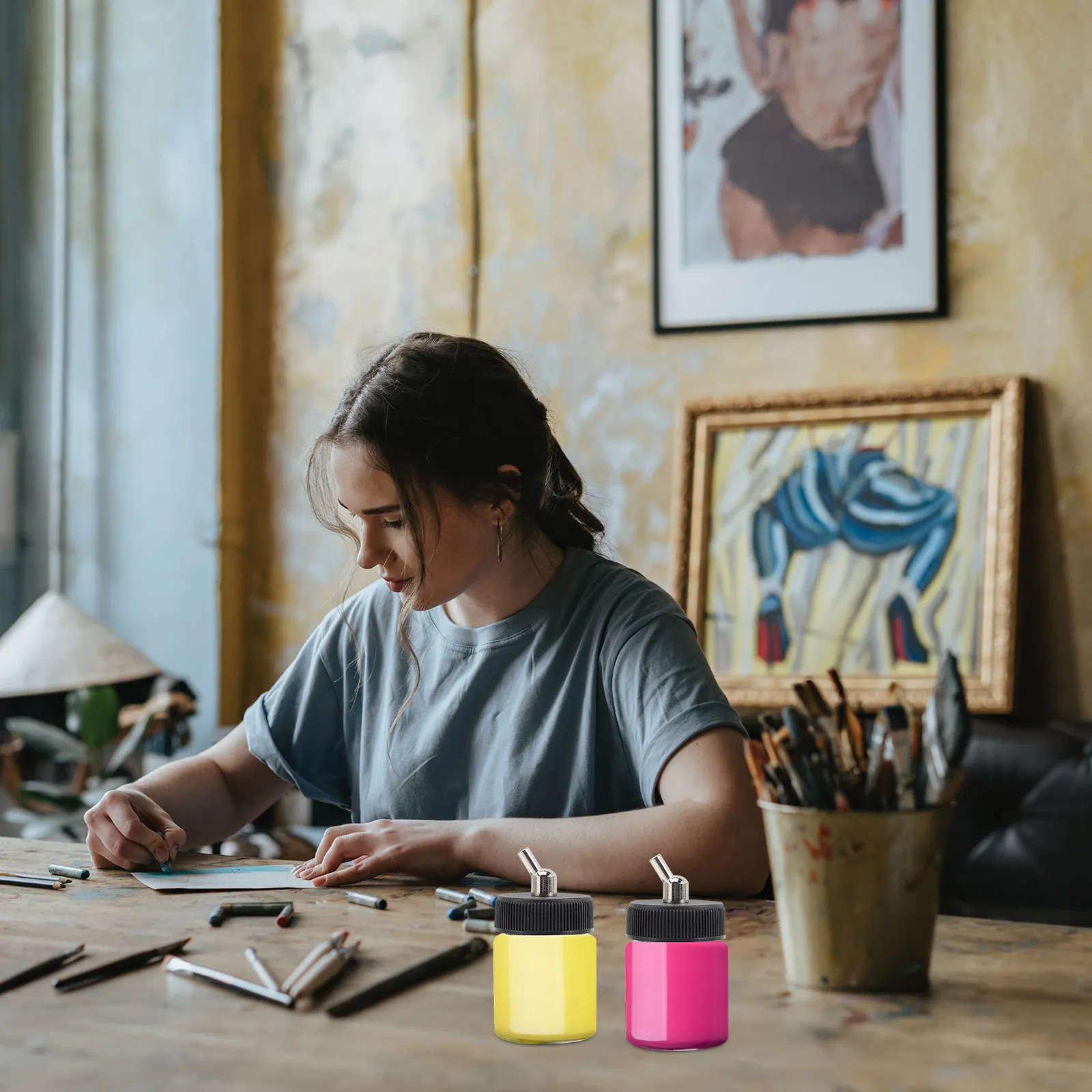 

10 шт. прочных прозрачных емкостей для аэрографа объемом 22 мл, контейнеры для хранения и дозирования краски для художественных проектов