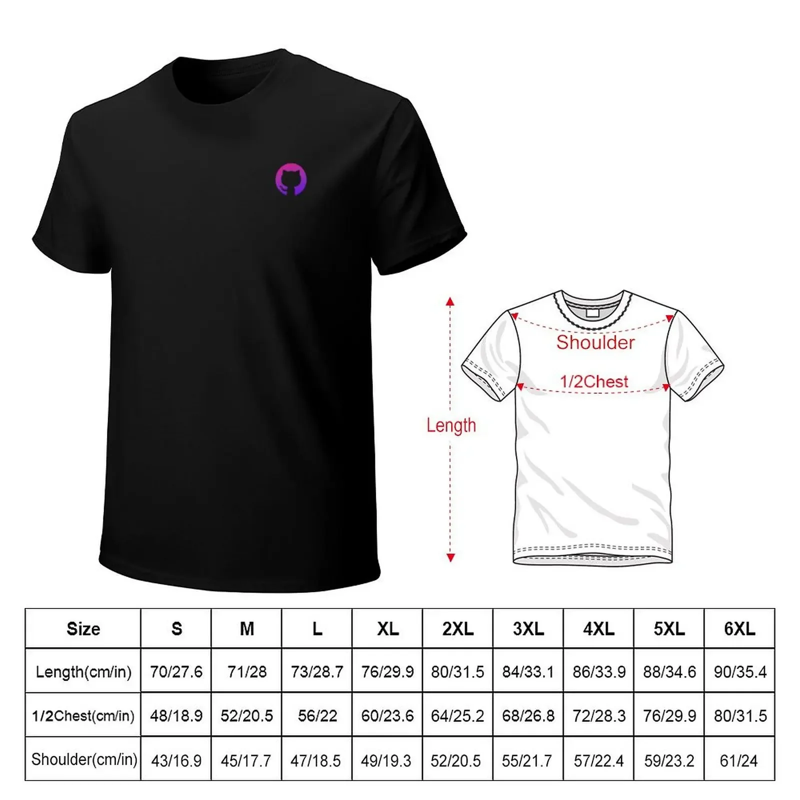 Github - Purple Multicolor - Small Corner T-Shirt tops T-shirts oversize custom t-shirts clothes for men