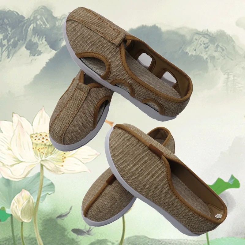 Monk Shoes Unisex Arhat Shoes Buddhist Supplies Man Rohan Shoes Spring Summer New Non-slip Cow\'s Tendon Bottom Cosplay Shoes