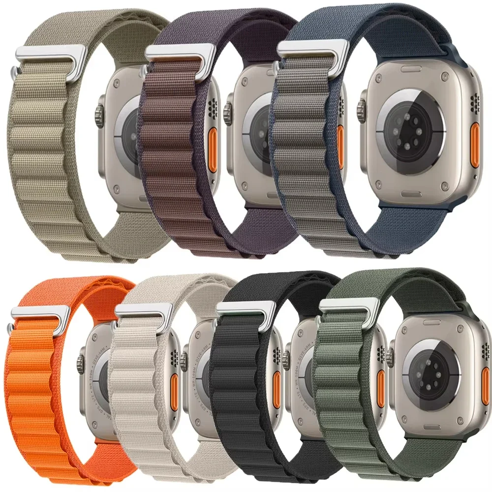 Alpine Loop для Apple Watch Bands Ultra 2 49 мм 45 мм 42–46 мм 41 мм 44 мм 40 мм Спортивный нейлоновый ремешок iWatch Series 10 9 8 7 6 5 4 SE