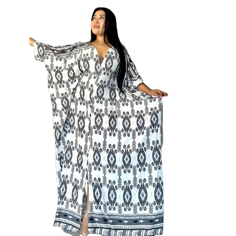 

New Printed African Style Elegant Robe, Classic Design for All Seasons Wedding & Celebration