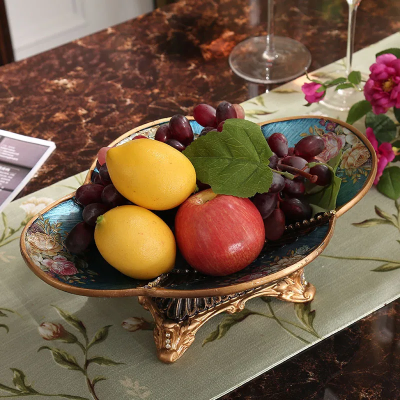European dried fruit plate, retro American decorative ornaments, three-point grid double-layer creative fruit plate