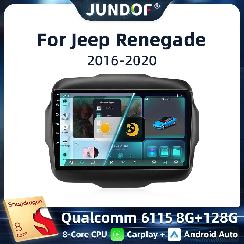

For Jeep Renegade 2014 - 2018 Android Auto Carplay Car Radio Multimedia Video Player GPS Navigation WiFi Bluetooth Head Unit