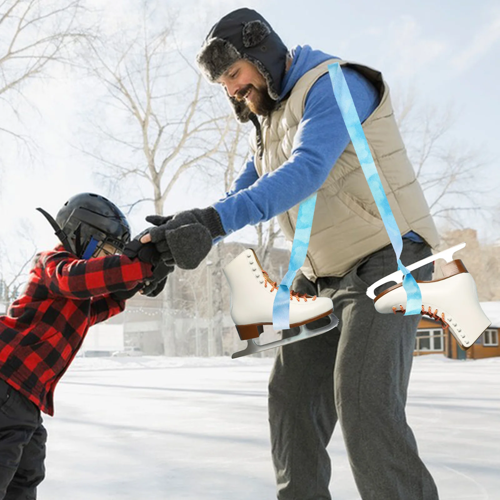 

Professional Outdoor Ski Boot Carrier Strap Wear-Resistant Polyester Cotton Lightweight Convenient Ski Boots Fixing Leash Roller