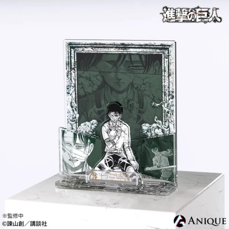 타이탄 조립 피규어 아크릴 스탠드 모델 애니메이션 Eren Jaeger 조합 스탠딩 사인 Levi Ackerman 장식품 선물