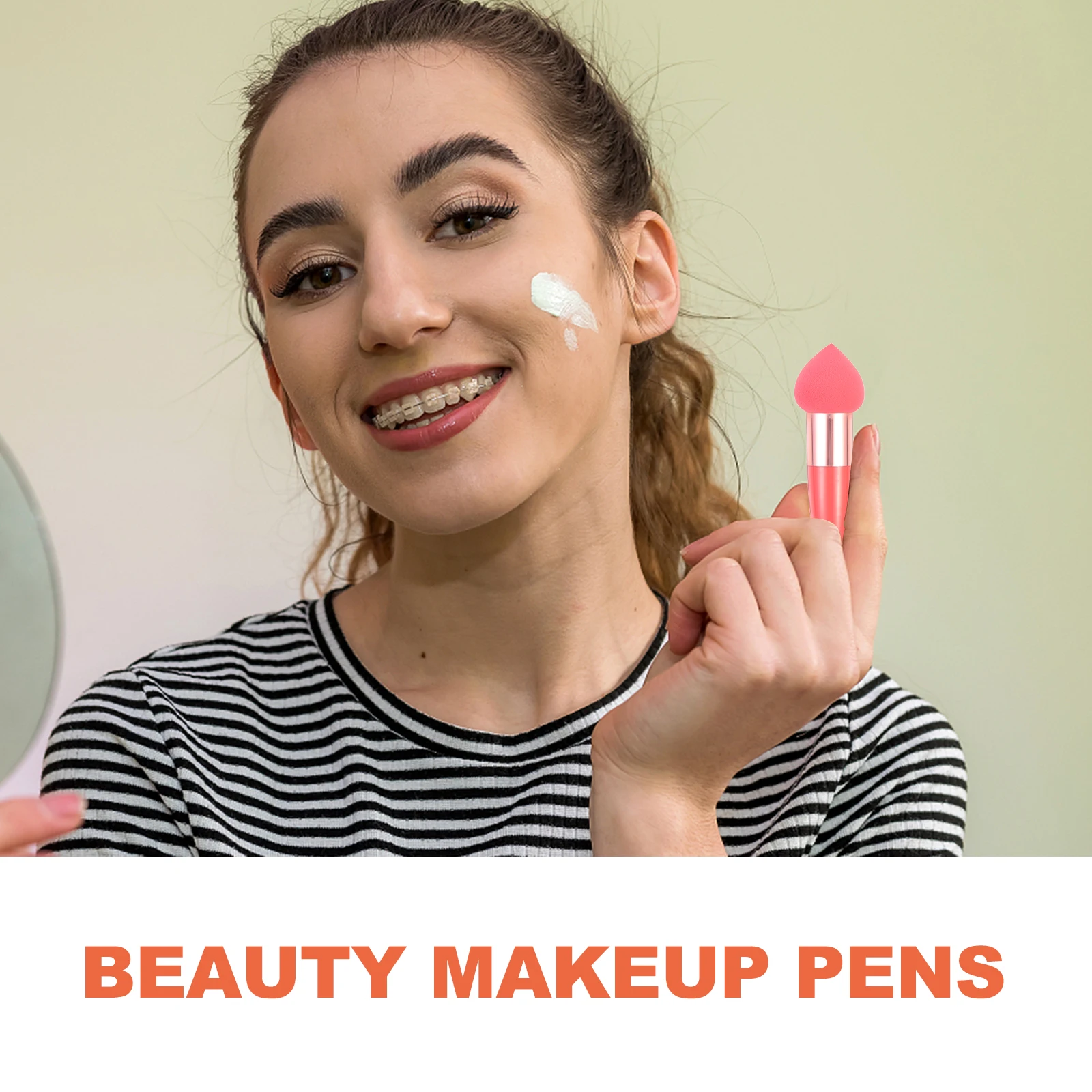 

3 Pcs Portable Beauty Pen Set Sponges Handheld Makeup Pens Applicator Small for Eyes