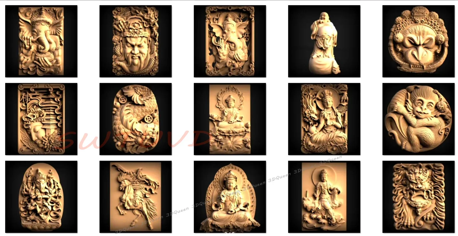 65+Asia STL Collection 3D Models for CNC Routers for CNC Collection Design Drawing Files Woodworking Wood Router