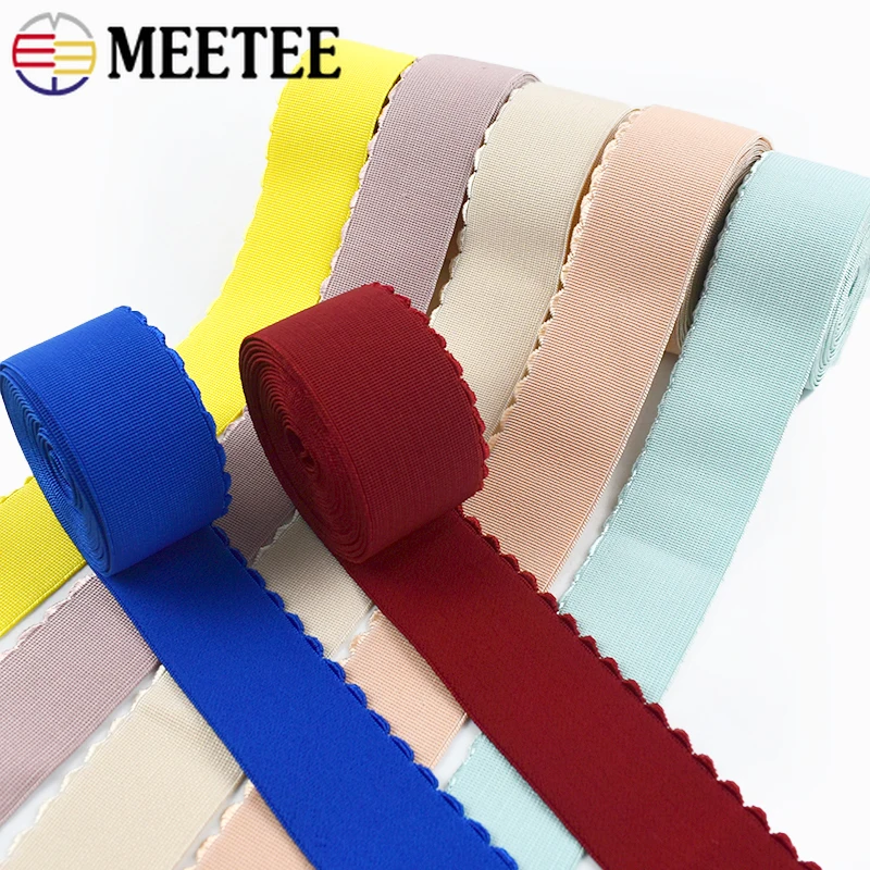 

Meetee 4cm 2/5/10M Nylon Elastic Bands for Sewing Pants Waist Rubber Tape Underwear Colored Stretch Band DIY Garment Accessories