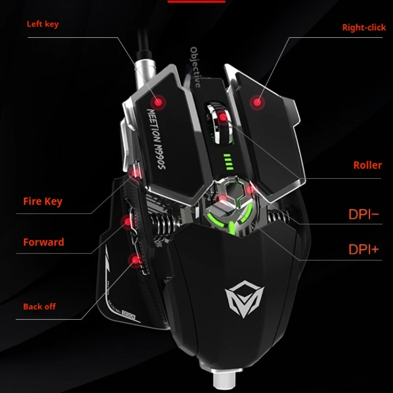 Explosions  M990s Wired Esports Game Photoelectric Mouse Csgo Eat Chicken Gun Special Peripherals Rgb Lighting Office Home