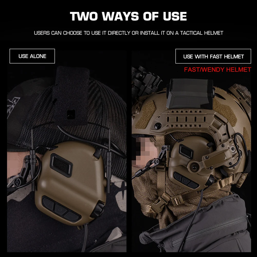 Taktische Headset 7,0 Upgrade Prozessor Pickup Noise Reduction Jagd Schießen Airsoft Hören Schützen Ohrenschützer Helm Montieren Getriebe