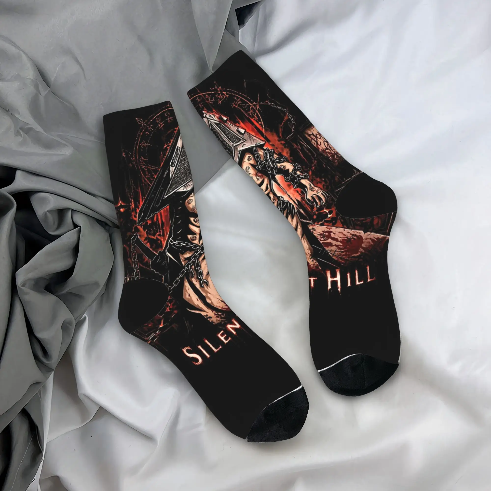 Herbst Winter Retro Herren Damen Silent Hill F Socken Schweißabsorbierende Sportsocken