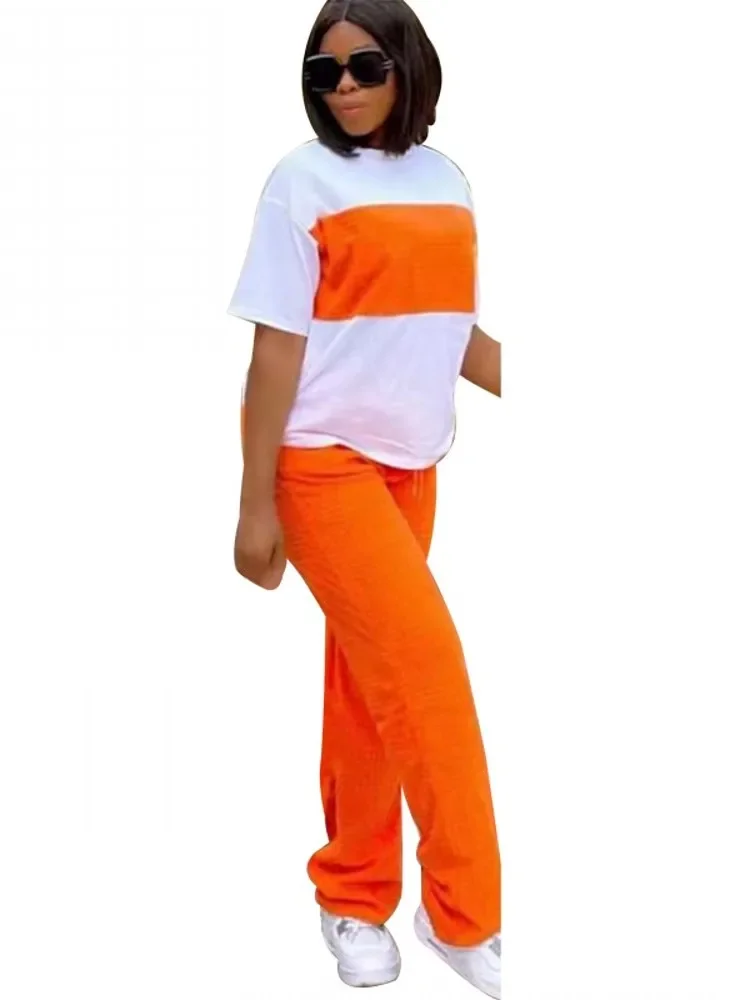 Conjunto de ropa Africana Dashiki de 2 piezas para mujer, Top de manga corta y pantalones, traje de fiesta, conjuntos a juego para mujer, verano y