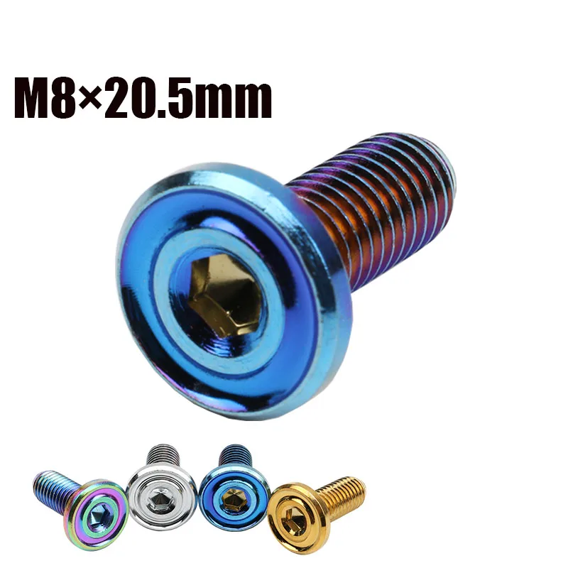 Śruby do tarcz hamulcowych motocyklowych, płaskie, z gniazdem sześciokątnym, M8 20.5mm, patynowane, śruby do zacisków hamulcowych, akcesoria motocrossowe.