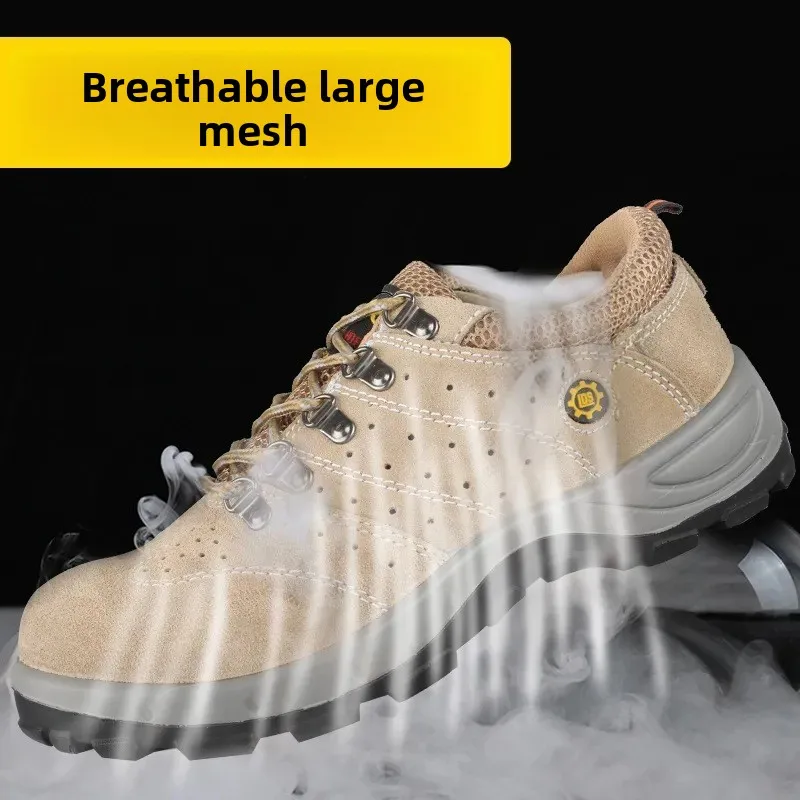 أحذية لحام لحماية العمال، أغطية أصابع فولاذية مسامية ومريحة، أحذية نعل خفيفة الوزن مضادة للتحطيم ومضادة للثقب #3