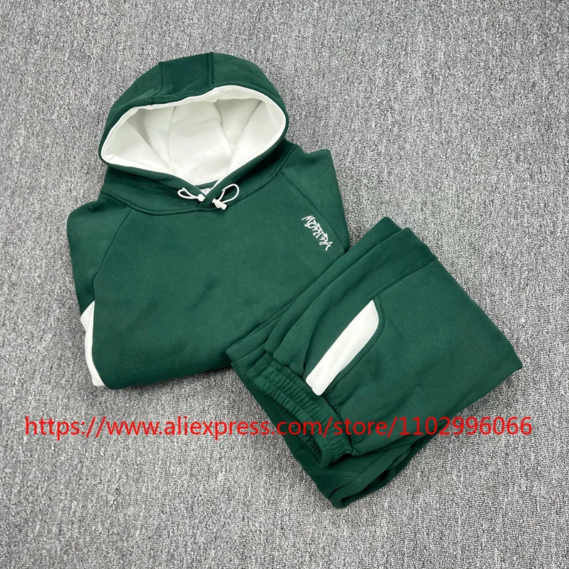 

New Green Sports Outfit MERTRE Hooded Sweatshirt High-quality Trendy Embroidery Print Men's Sports Clothing