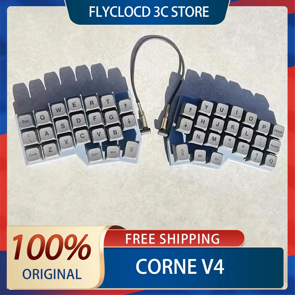 Corne V4 Split Keyboard Single Mode Split Keyboard Kit Support Qmk/Vial With 3.5mm Audio Line Hot Swap Customized Pc Accessories