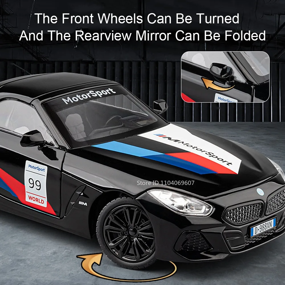 1:22 Scale Z4 SL63 Model Toy Supercars Alloy Diecast Miniature Sports Cars Sound Light Doors Opened Pull Back for Children Gifts