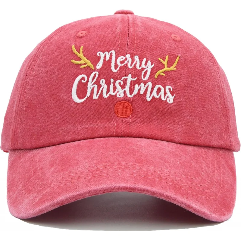 

Adult Christmas baseball cap, vintage broken embroidery cotton cap