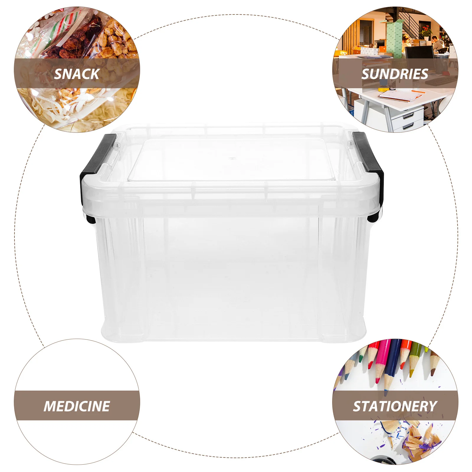 

Transparent Storage Box Large Capacity Wear-Resistant Plastic Organizer For Desktop Home Bathroom Sundries