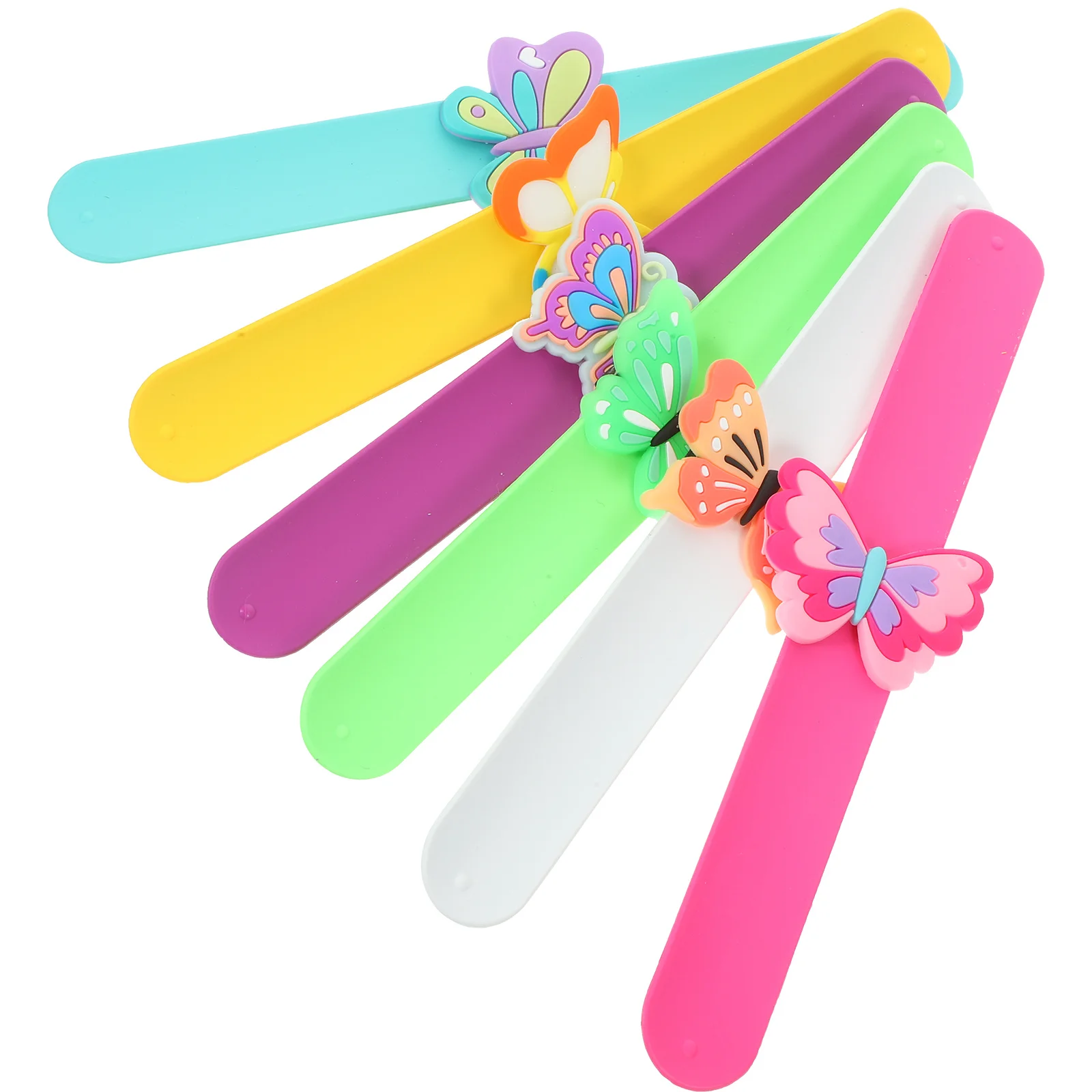 

6 шт., силиконовые браслеты с бабочками, мультяшные браслеты на запястье, сувениры для вечеринок, оптовые браслеты с бабочками, браслет с защелкой