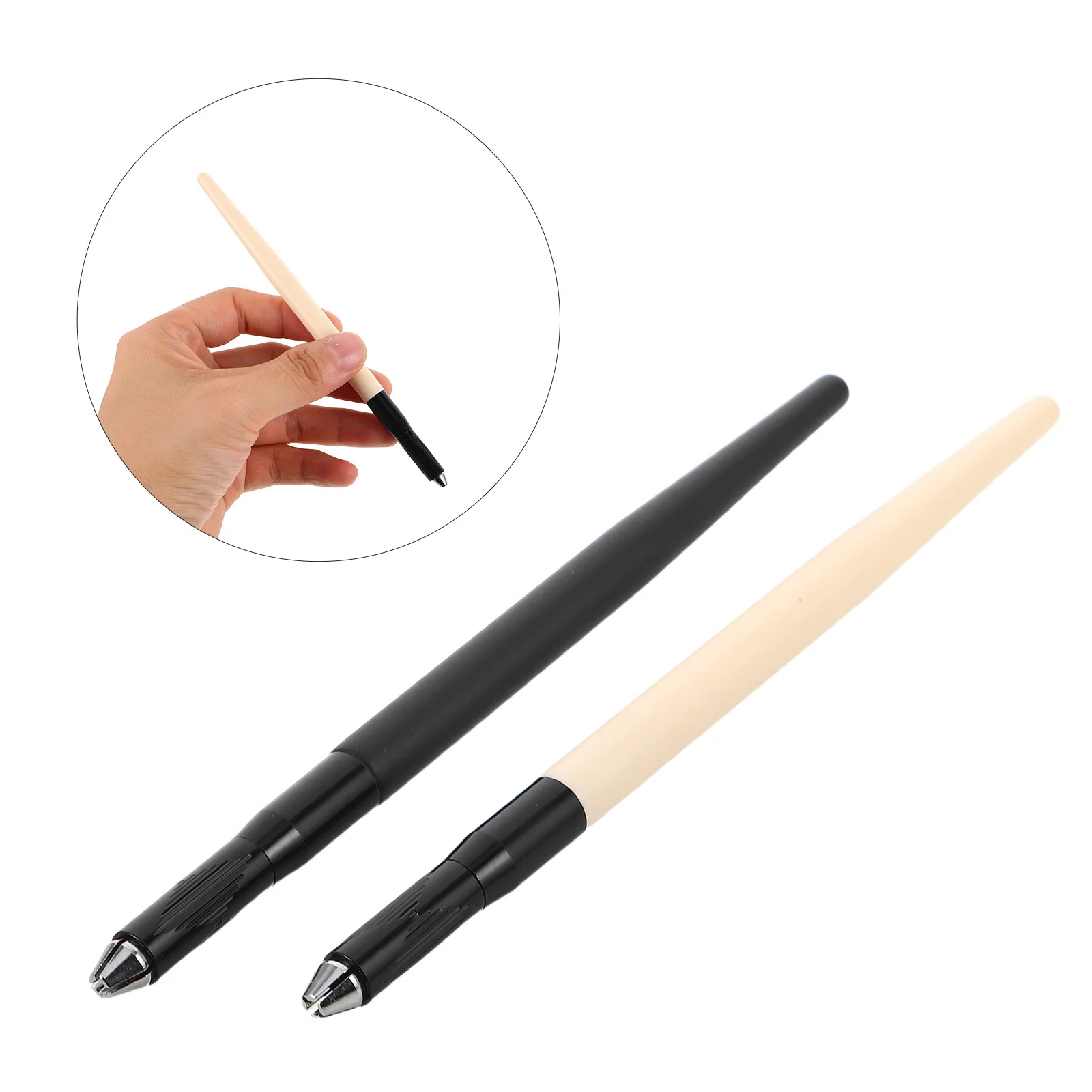 

2pcs Microblading Pen Matte Wooden Handle Manual Tattoo Tool For Precise Professional Eyebrow Shading Marker