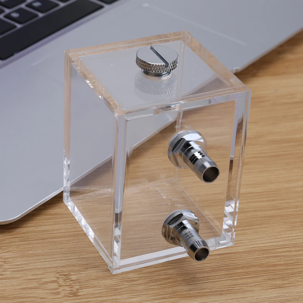 200ml Clear Water Tank Reservoir G1/4 2 Thread Mini Square Water Tank 5mm Thickness for PC Liquid Cooling System Accessories