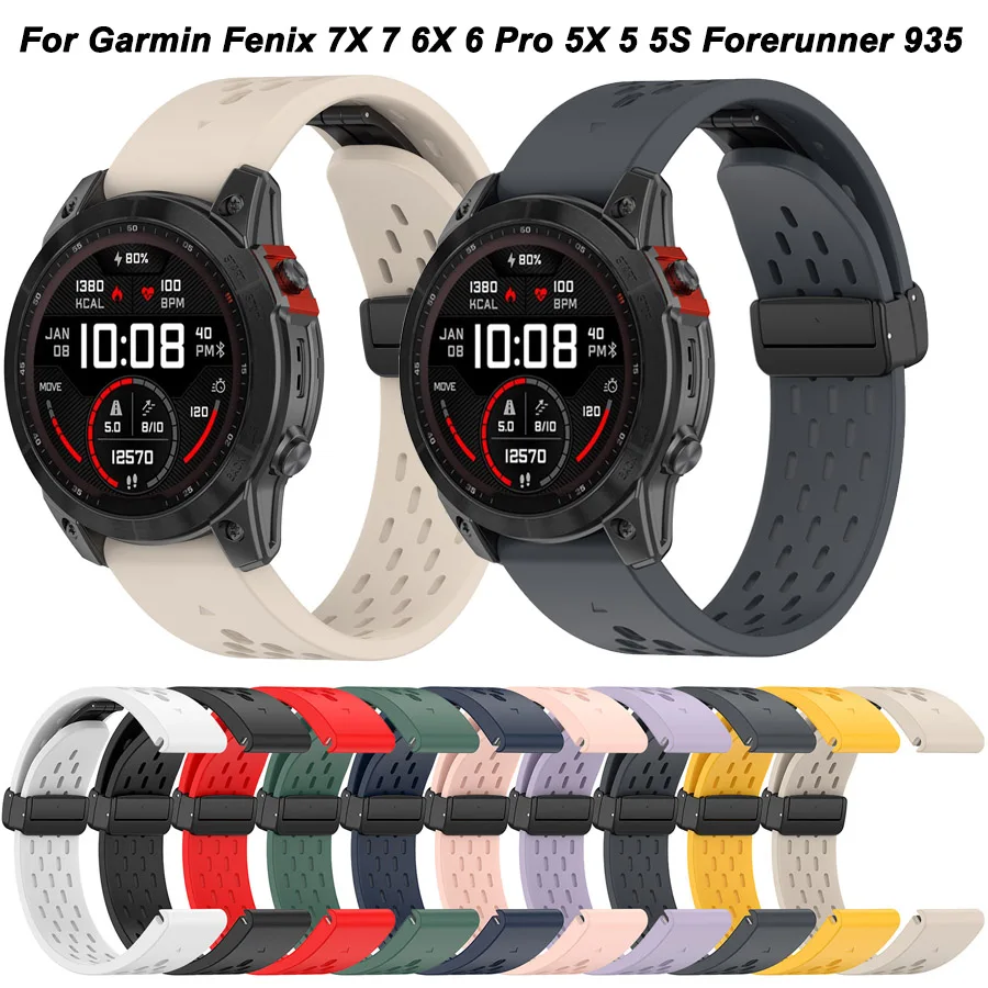 

22 26MM Silicone QuickFit Watchband Straps For Garmin Fenix 7X 7 7S 6X 6 6S Pro 5 5X 5S Plus Epix Gen 2 945 Smart Watch Bracelet