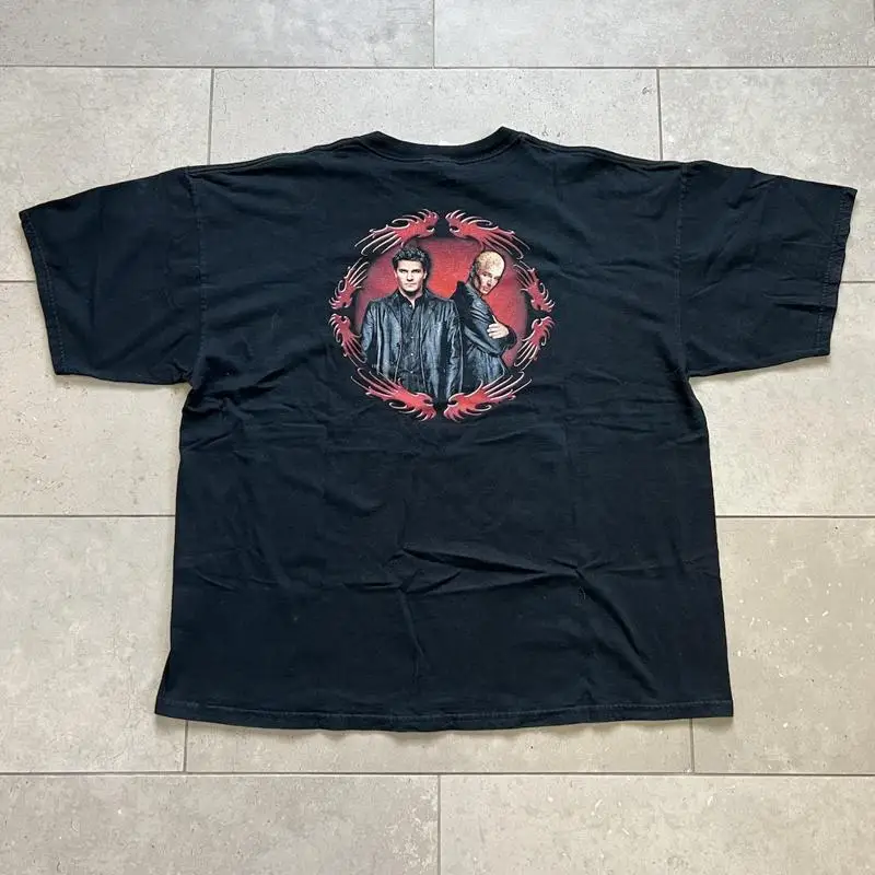 

Vintage Y2K Angel Buffy The Vampire Slayer Faded TV Show Promo T Shirt Sz XXL