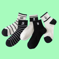 5/10 Pairs Fashion Men Women Trend Funny Long Socks Stripes Women's Socks Comfortable Middle-Tube Breathable Sports Socks