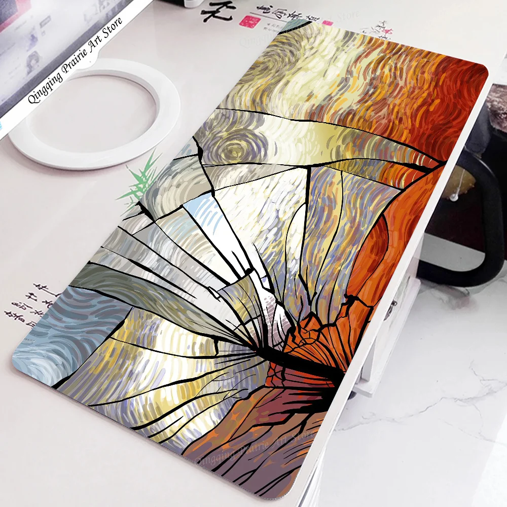 

Van Gogh Art Illustration Mousepad Mouse Mat Desk Mat With Pad gaming accessories Prime Gaming XXL Keyboard Pad