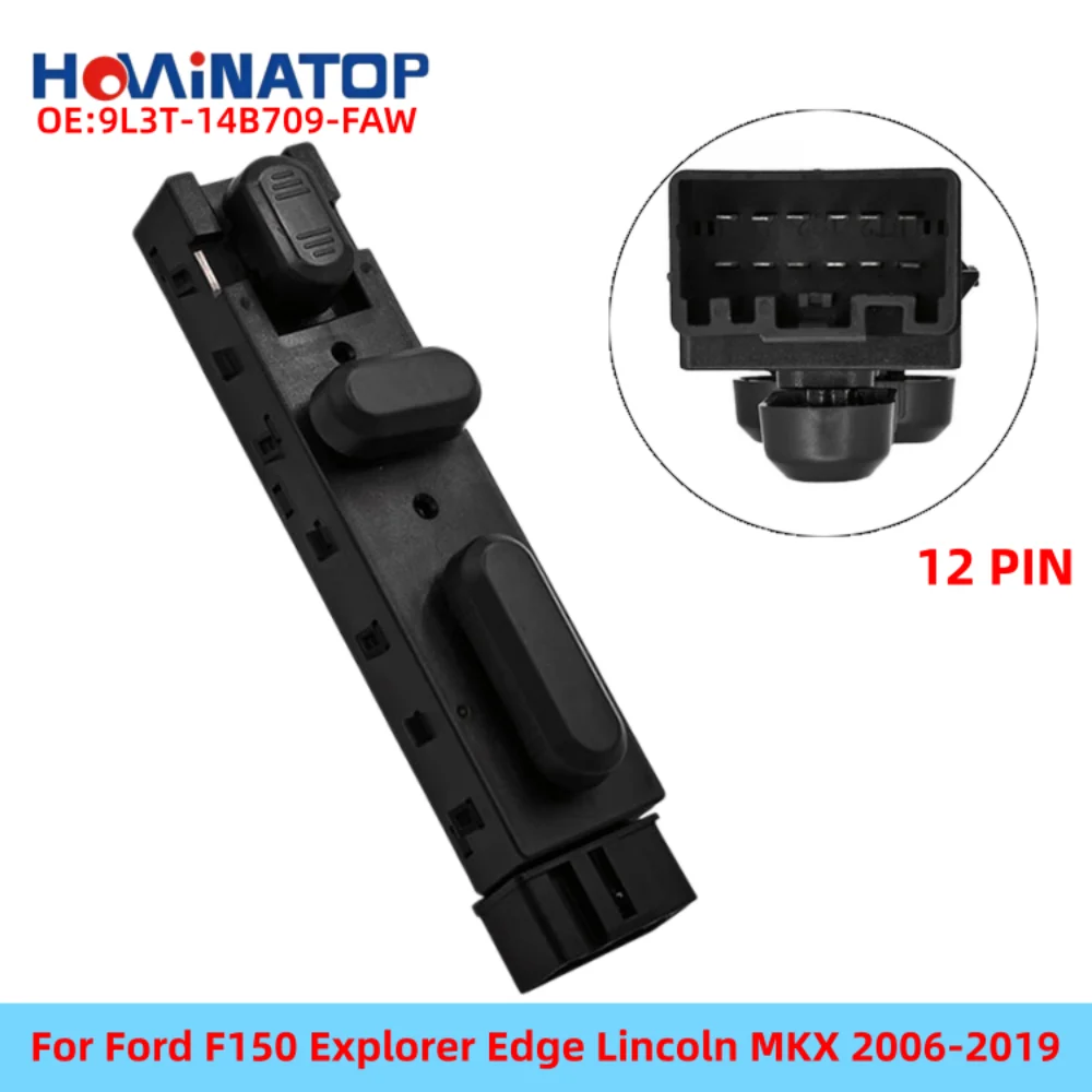 

HOWINATOP 9L3T-14B709-FAW 12Pin Left Driver Side Power Seat Adjust Switc For Ford F150 Explorer Edge Lincoln MKX 2006-2019
