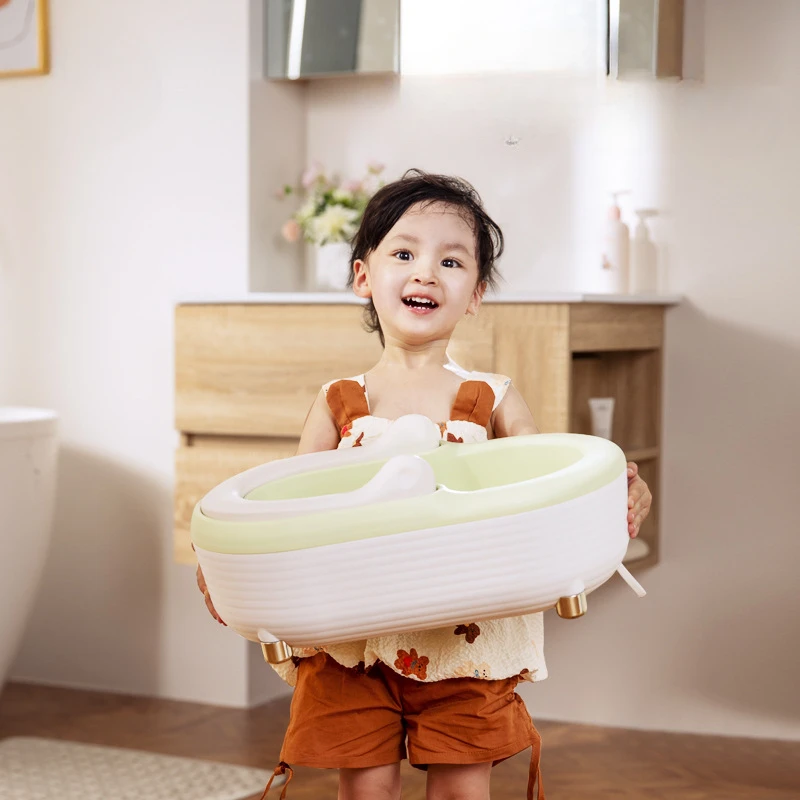 Safe and Anti Skid Integrated Molding Baby Washing PP Magic Home Toilet Baby Without Squatting Bath Sitting Shower Stool