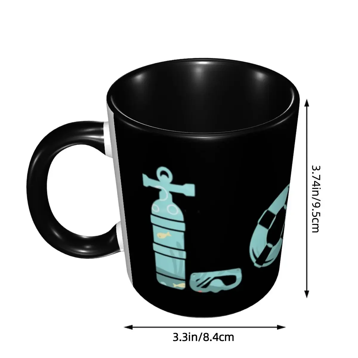 Love Scuba Diving Freediving Ocean Dive Gear Diver Coffee Mugs DIY Customized Ceramic Tea Milk Mug Cup