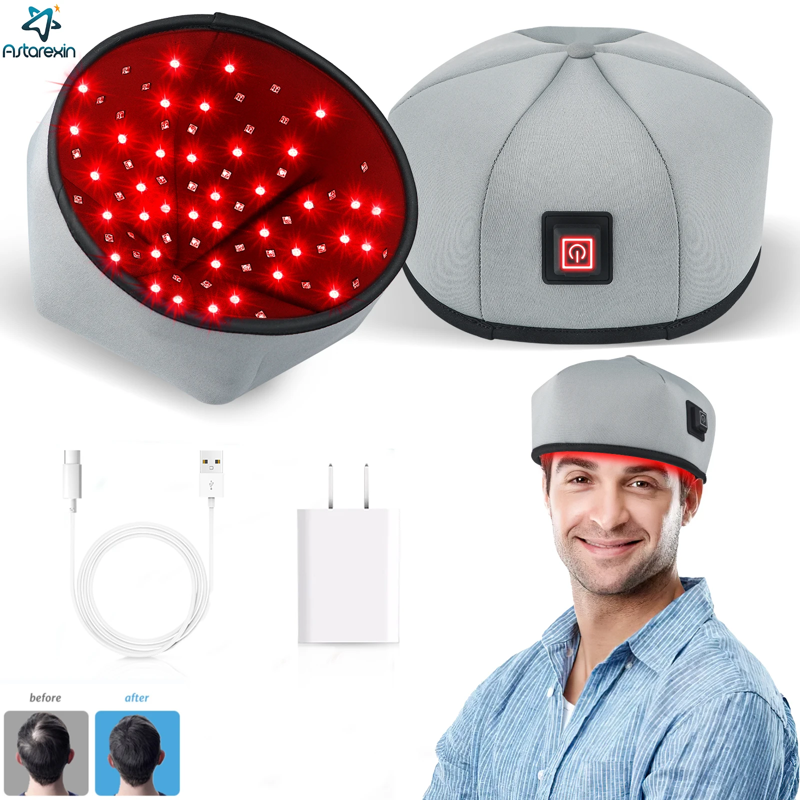 Melhor inflamação cabelo perda tratamento chapéu, infravermelho cérebro luz vermelha, capacete laser cap para o crescimento do cabelo e rebrota,