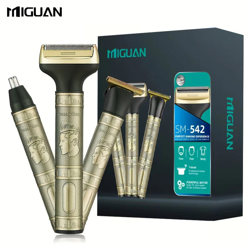 

3-in-1 Professional Hair Grooming Kit For Men: Trim, Shave, And Style With A Cordless Electric Razor