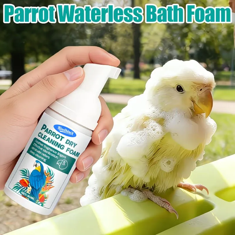 Parrot Trockenreinigungsschaum - Spülfreies, wasserloses Vogelbad-Shampoo, sanfte Reinigung für Federaufhellung & Geruchsbeseitigung, 30ml – Detail 5