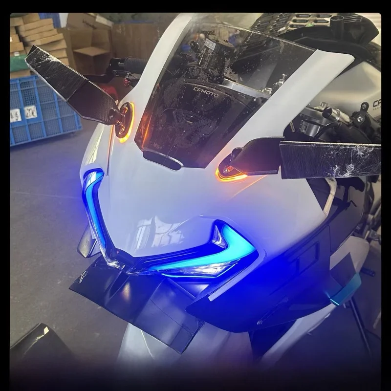 ل CFMOTO 675sr/675sr-r 675srr 675 2024 2025 LED غطاء مرآة الرؤية الخلفية (مع الضوء) دراجة نارية تعديل الملحقات #4