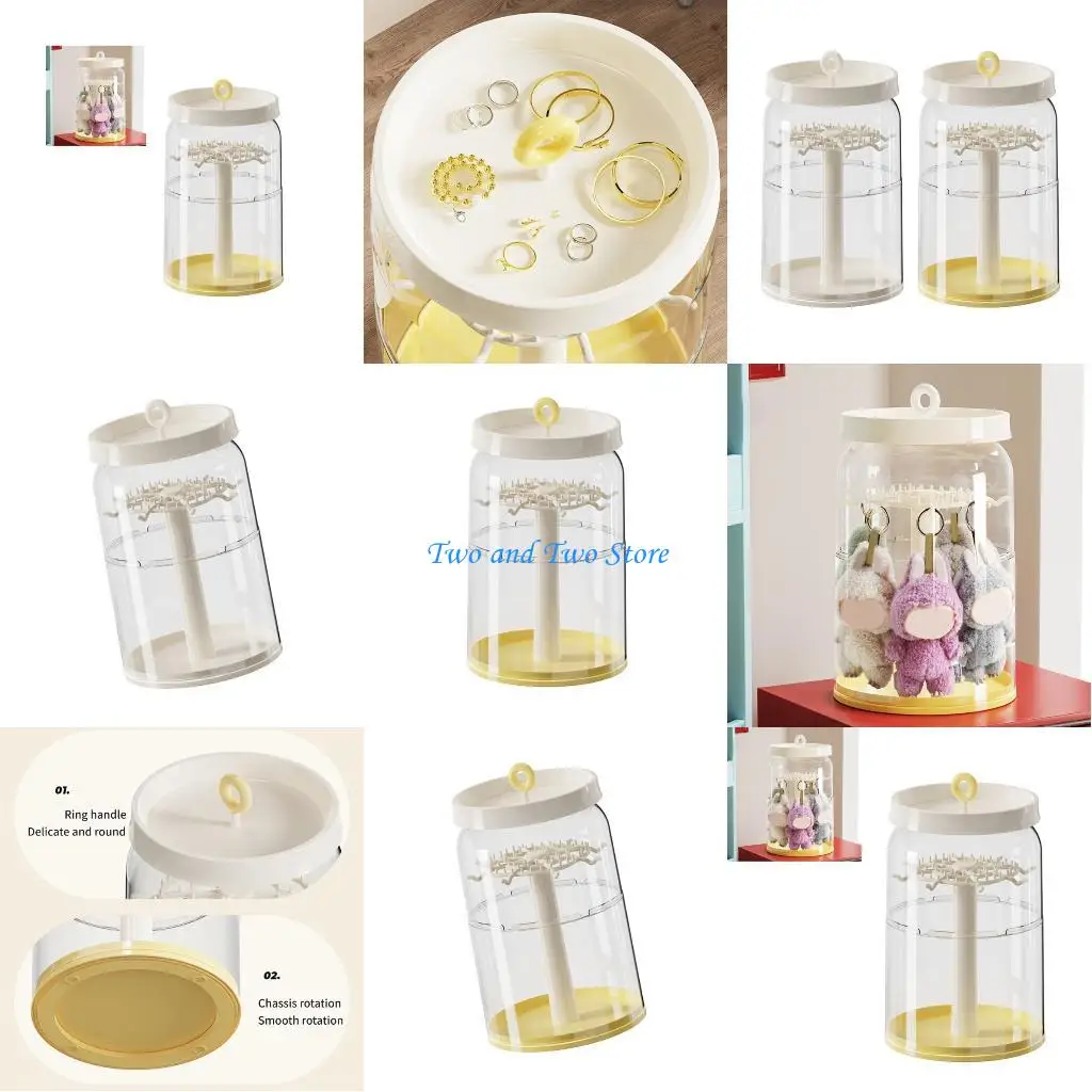 

HX6F Multi Layer Rotating Showcase Storage Box For Miniature Figures Clear Coordinator With Secure Base Collectible Showcase